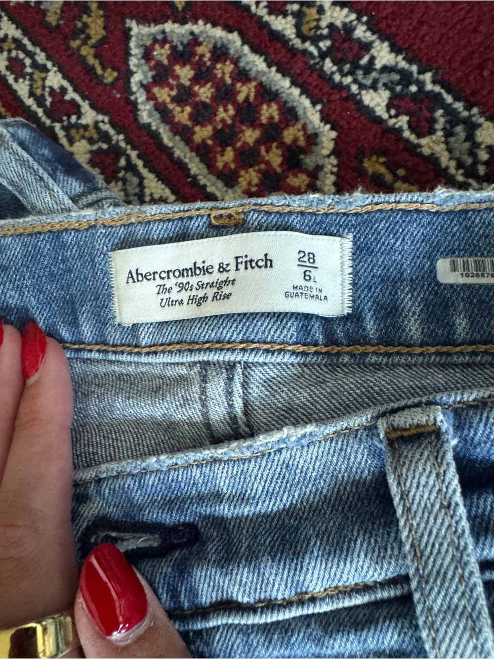 Abercrombie & Fitch Light Blue Ultra High Rise 90’s Straight Jeans